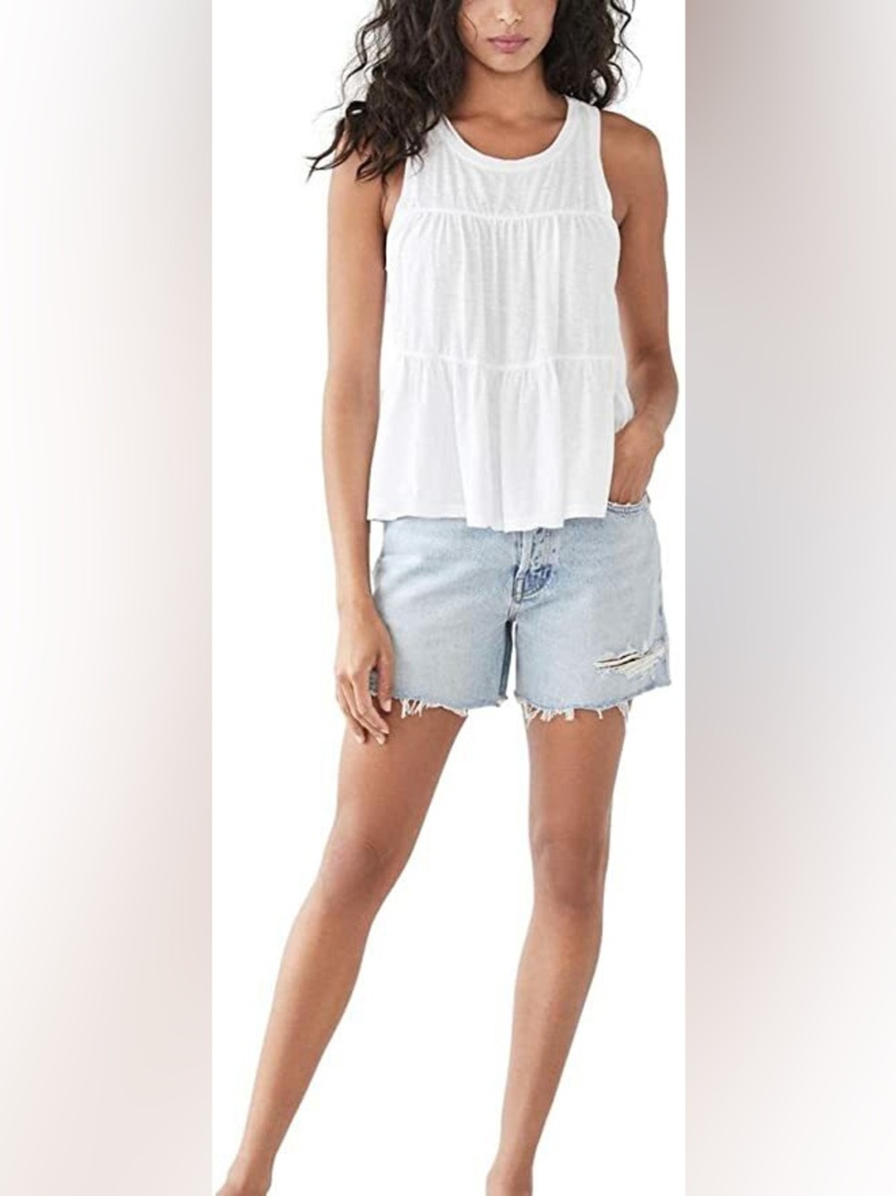 Sundry Anthropologie 100% cotton white tank top made in USA medium